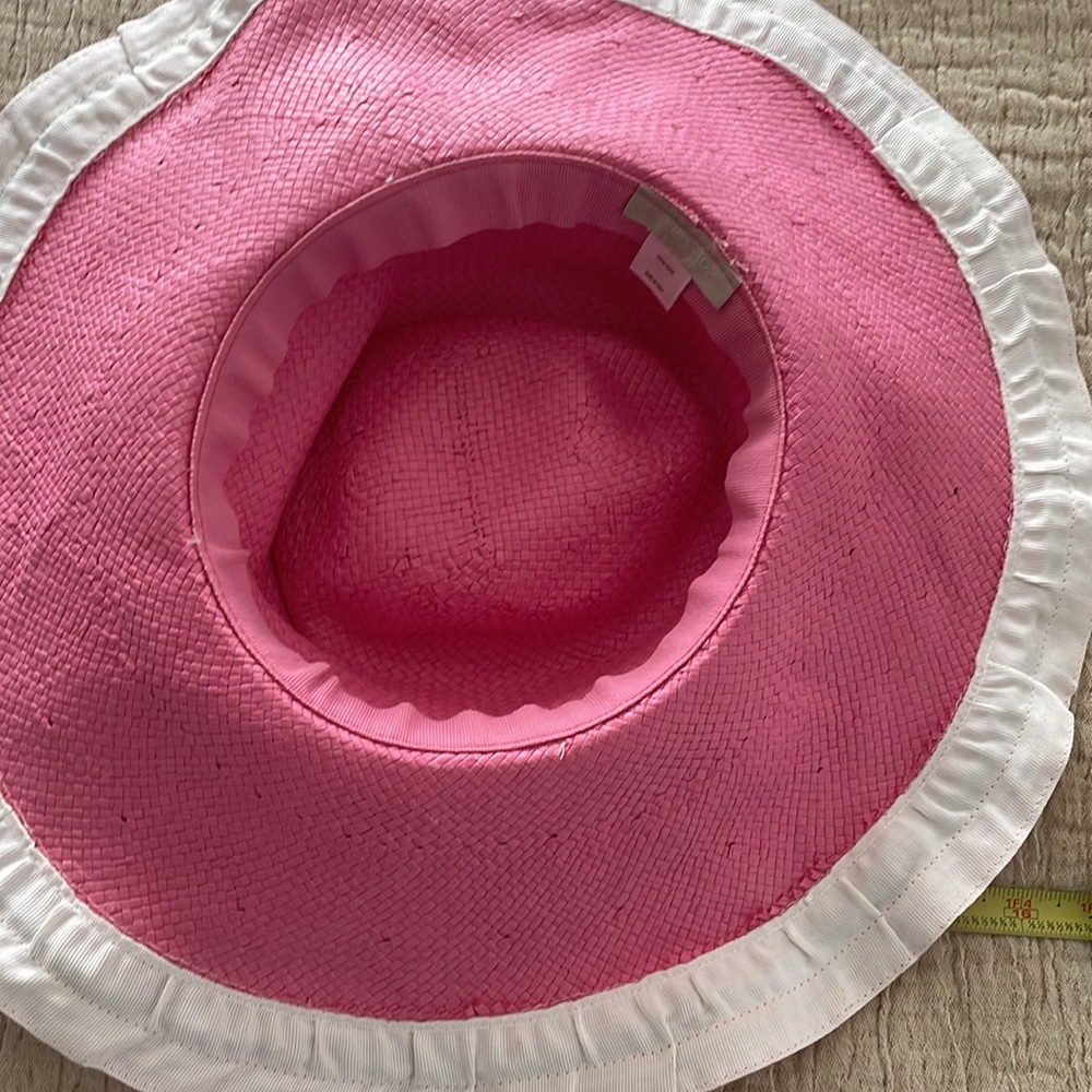 Nordstrom Fine Italian Floppy  Pink Straw/Paper Wide Brim Hat NWOT New! - Picture 5 of 5
